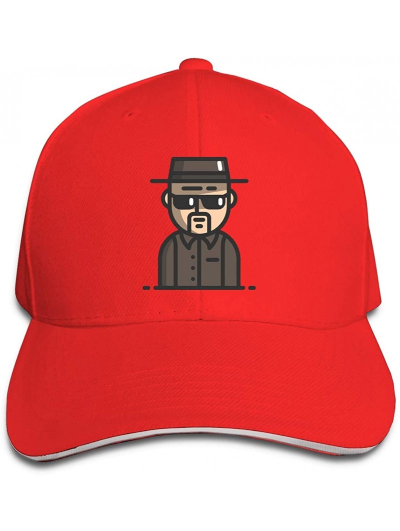 Baseball Caps Men Breaking Bad People Caps Breathable Fashion Outdoor ActivitiesMid Crown Curved Bill Baseball Caps - Red - C...