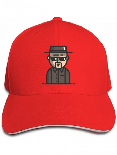 Baseball Caps Men Breaking Bad People Caps Breathable Fashion Outdoor ActivitiesMid Crown Curved Bill Baseball Caps - Red - C...