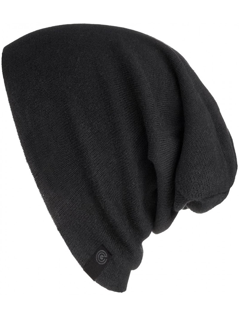 Skullies & Beanies Warm Slouchy Beanie Hat - Deliciously Soft Daily Beanie in Fine Knit - Black - CS18UXK4MTQ $16.78