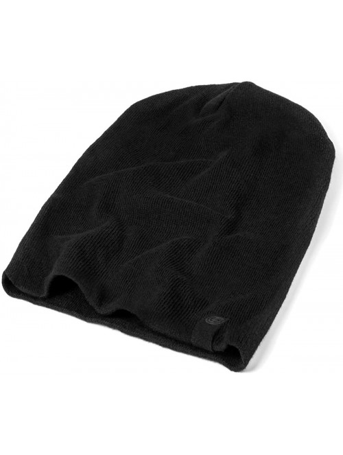 Skullies & Beanies Warm Slouchy Beanie Hat - Deliciously Soft Daily Beanie in Fine Knit - Black - CS18UXK4MTQ $16.78