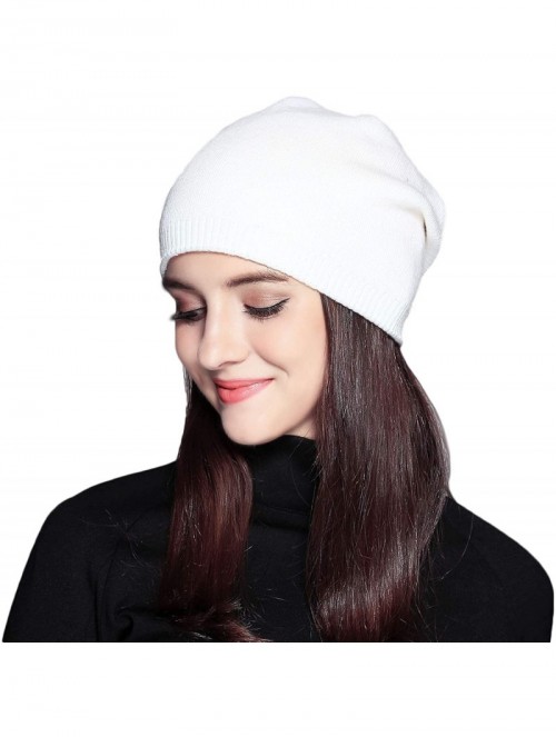 Skullies & Beanies Classic Winter Beanie for Women Solid Unique Knitted Hats Watch Cap Toboggan - White - C718X3333N3 $11.39