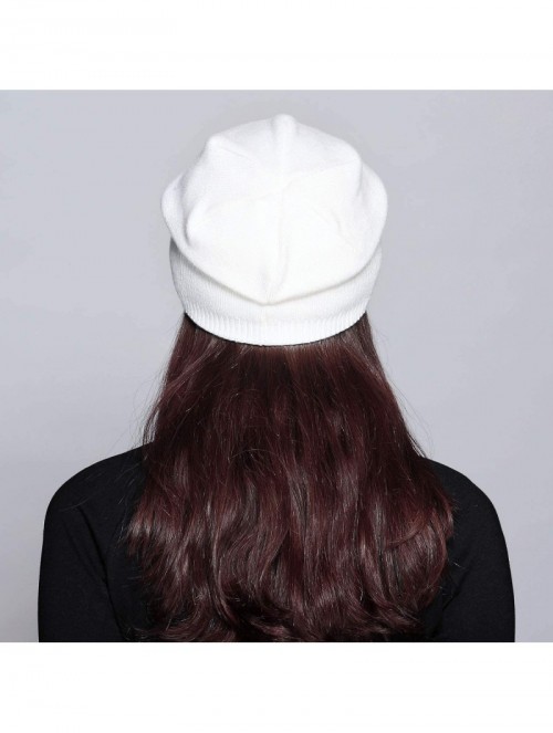 Skullies & Beanies Classic Winter Beanie for Women Solid Unique Knitted Hats Watch Cap Toboggan - White - C718X3333N3 $11.39