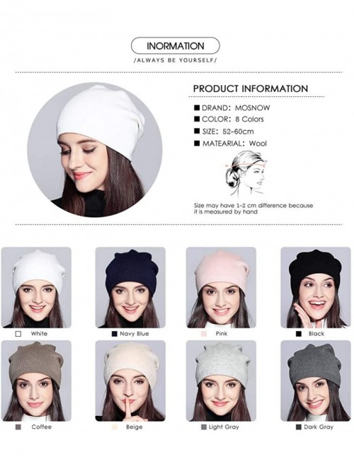 Skullies & Beanies Classic Winter Beanie for Women Solid Unique Knitted Hats Watch Cap Toboggan - White - C718X3333N3 $11.39