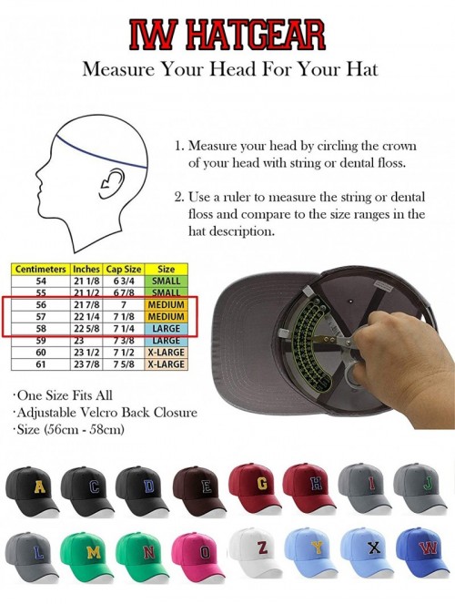 Baseball Caps Classic Baseball Hat Custom A to Z Initial Team Letter- Lt Gray Cap White Black - Letter W - CZ18IDUEWKW $16.62