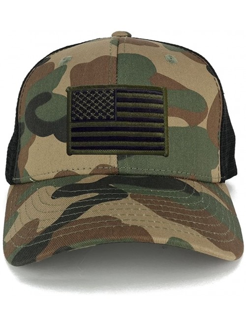 Baseball Caps US American Flag Embroidered Iron on Patch Adjustable Camo Trucker Cap - WWB - Black Olive Patch - C312N5IMNET ...