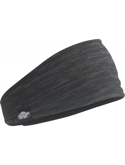 Cold Weather Headbands Double-Layer Midweight Polartec Thermal Pro Stria Headband - Onyx/Black - CG11VD6TQK7 $24.98