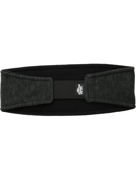 Cold Weather Headbands Double-Layer Midweight Polartec Thermal Pro Stria Headband - Onyx/Black - CG11VD6TQK7 $24.98