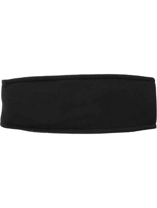 Cold Weather Headbands Double-Layer Midweight Polartec Thermal Pro Stria Headband - Onyx/Black - CG11VD6TQK7 $24.98