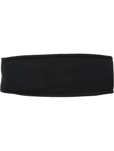 Cold Weather Headbands Double-Layer Midweight Polartec Thermal Pro Stria Headband - Onyx/Black - CG11VD6TQK7 $24.98