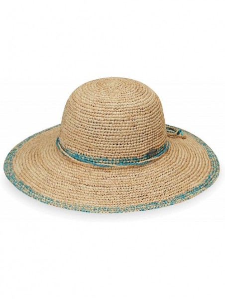 Sun Hats Women's Camille Sun Hat - Adjustable- Broad Brim- Elegant Style- Designed in Australia - Turquoise - CW18M47TO2A $60.66