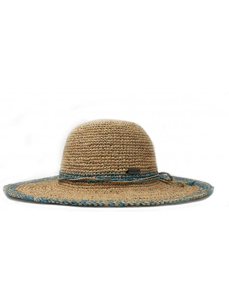 Sun Hats Women's Camille Sun Hat - Adjustable- Broad Brim- Elegant Style- Designed in Australia - Turquoise - CW18M47TO2A $60.66