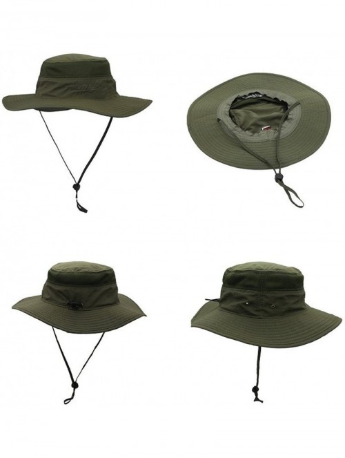 Sun Hats Outdoor Sun Protection Hat Wide Brim Bucket Hats UV Protection Boonie Hat 56-62cm - Black - CZ1836IO37R $14.19