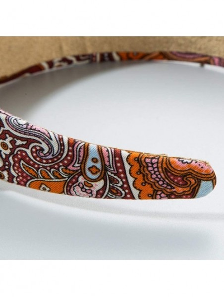 Headbands Vintage Court Style Lady Head Hoop- Elegant Baroque Rhinestone Print Wide-Side Headband - Red - CT192Y4K6RT $15.24