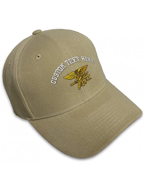 Baseball Caps Custom Baseball Cap U.S. Navy Seal Embroidery Acrylic Dad Hats for Men & Women - Khaki - CO18SLDT8EI $17.70