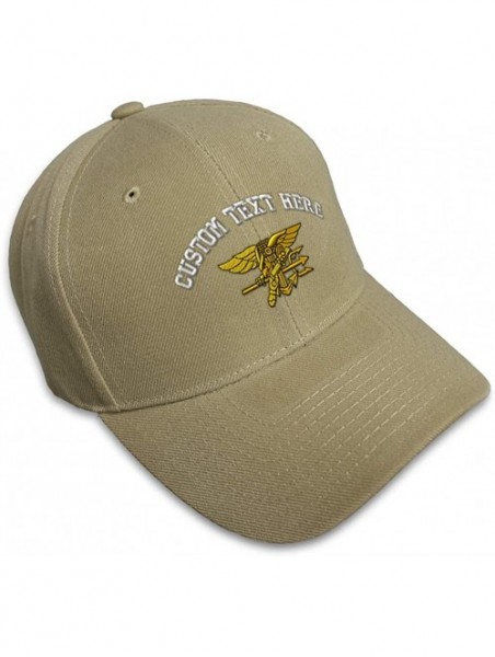 Baseball Caps Custom Baseball Cap U.S. Navy Seal Embroidery Acrylic Dad Hats for Men & Women - Khaki - CO18SLDT8EI $17.70