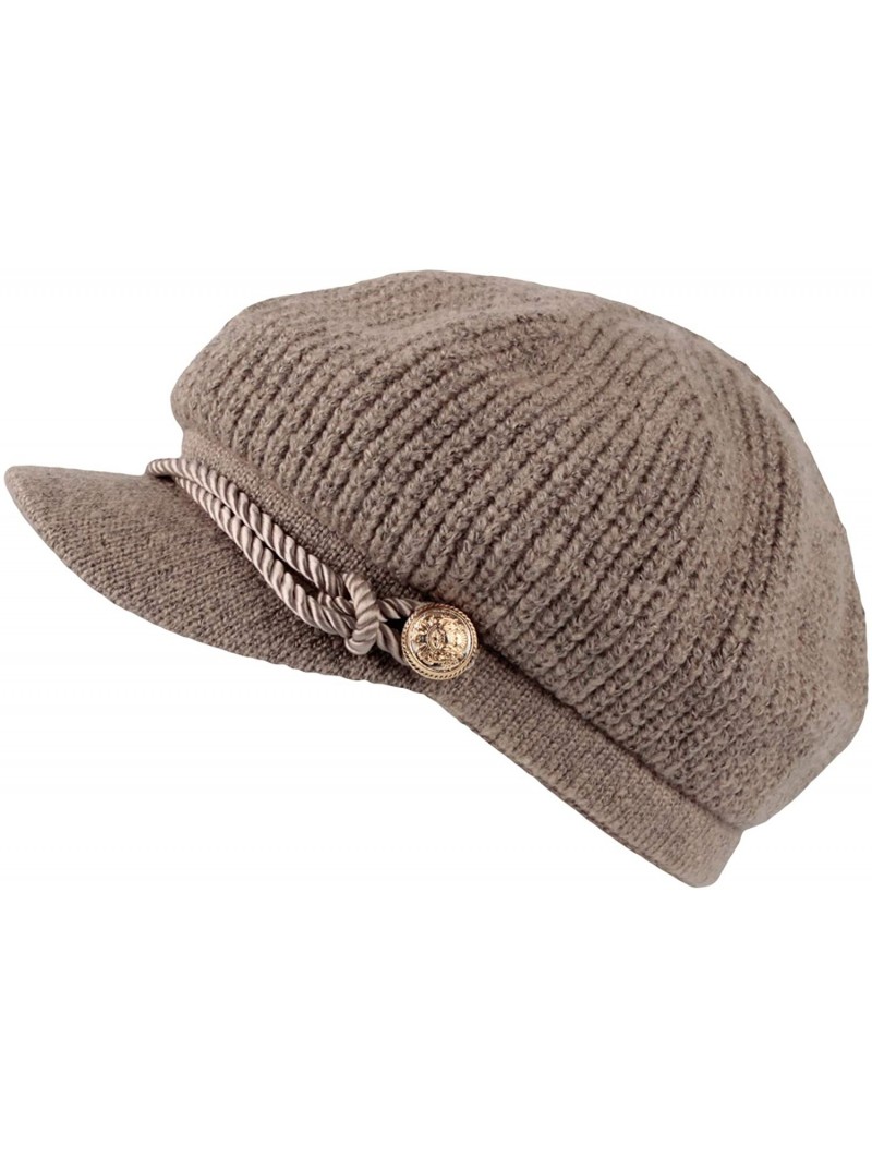 Newsboy Caps Women Winter Knit Newsboy Caps Lady Warm Baker Beanie Hat SLG1226 - Beige - CW18ZA58A69 $35.32