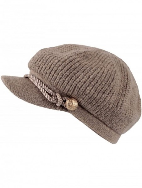 Newsboy Caps Women Winter Knit Newsboy Caps Lady Warm Baker Beanie Hat SLG1226 - Beige - CW18ZA58A69 $35.32