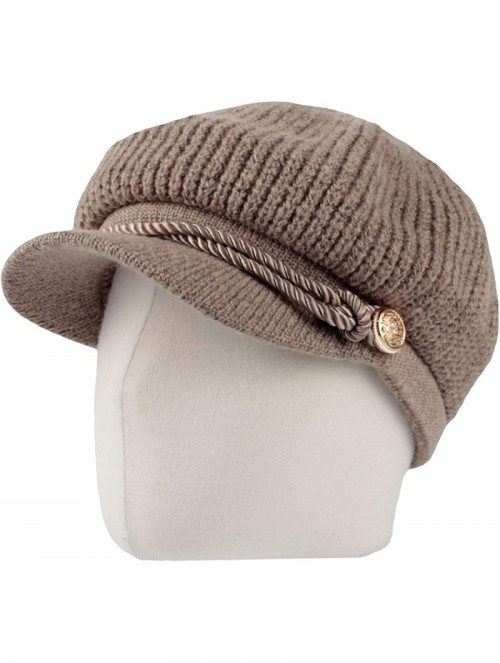 Newsboy Caps Women Winter Knit Newsboy Caps Lady Warm Baker Beanie Hat SLG1226 - Beige - CW18ZA58A69 $35.32