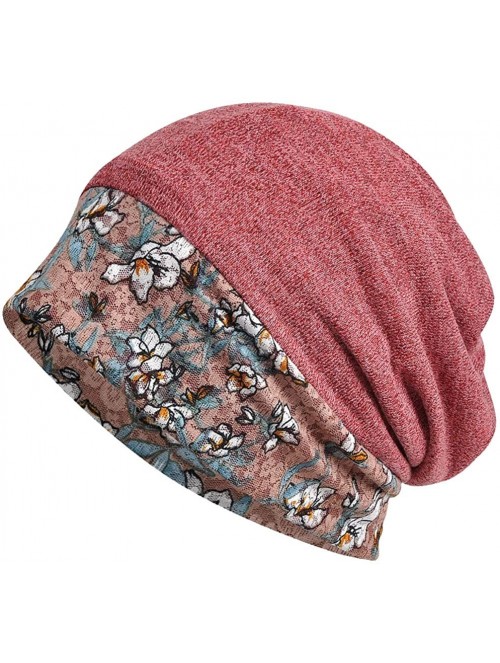 Skullies & Beanies Womens Cotton Beanie Lace Turban Soft Sleep Cap Chemo Hats Fashion Slouchy Hat - CN18ZZ0AM9G $21.13