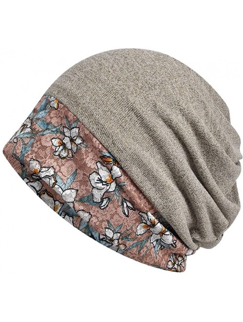 Skullies & Beanies Womens Cotton Beanie Lace Turban Soft Sleep Cap Chemo Hats Fashion Slouchy Hat - CN18ZZ0AM9G $21.13