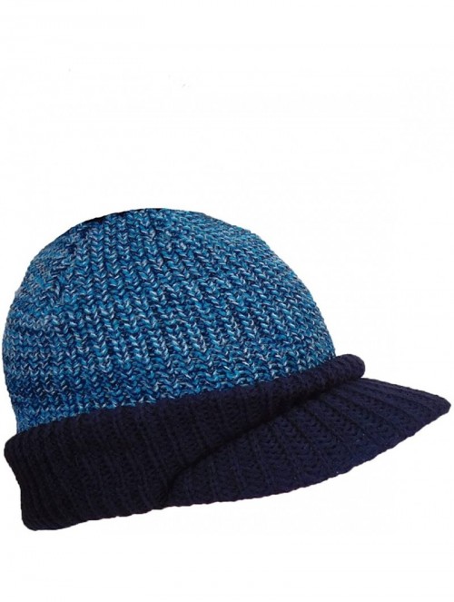 Skullies & Beanies Ladies Warm Fleece Lined Knitted Peaked Beanie Baseball Cap with Detachable Faux Fur Pompom- wear with or ...