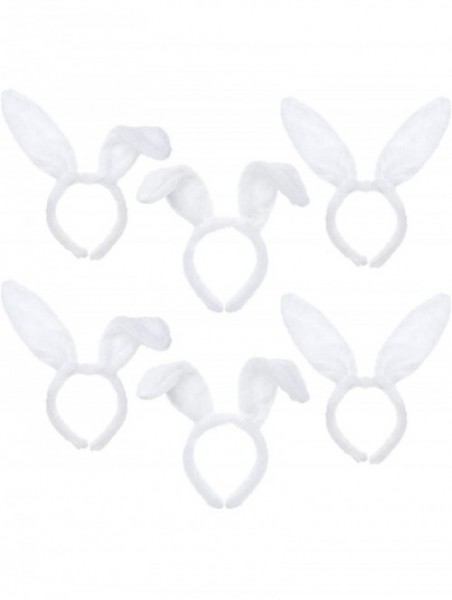 Headbands 6 PCS Plush Animal Headbands Cute Party Head Band Halloween Costume - White Bunny - CH18R4EGWRX $14.01