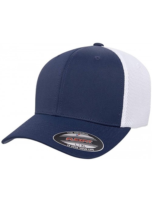 Baseball Caps Ultrafibre Airmesh Fitted Cap - Navy/White - CX18ZSA7SM3 $25.46