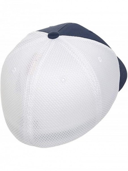 Baseball Caps Ultrafibre Airmesh Fitted Cap - Navy/White - CX18ZSA7SM3 $25.46