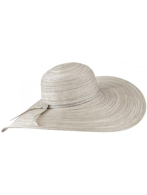 Sun Hats UPF 40+ Metallic Blend Wide Brim Hat - Silver W33S13A - CK11D3H91H7 $51.54