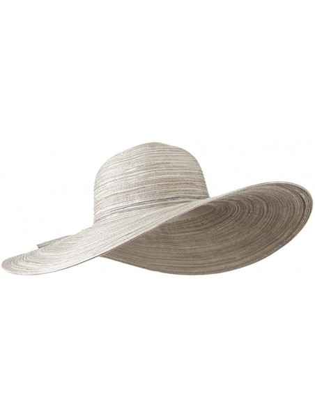 Sun Hats UPF 40+ Metallic Blend Wide Brim Hat - Silver W33S13A - CK11D3H91H7 $51.54