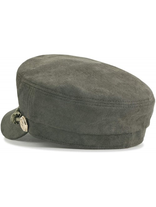 Newsboy Caps Solid Color Suede Like Flat Top Newsboy Cap Duck Bill Flat Hunting Hat - Dark Grey - C318H3YWSZK $36.50