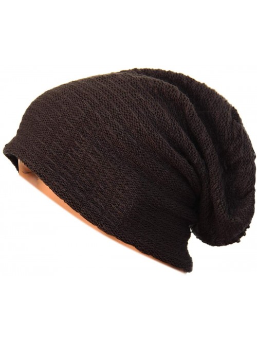 Skullies & Beanies Unisex Adult Winter Warm Slouch Beanie Long Baggy Skull Cap Stretchy Knit Hat Oversized - Coffee - C7128JX...