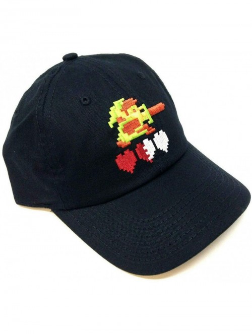 Baseball Caps Youth Nintendo Legend of Zelda Link Pixelated Hearts Curved Bill Slouch Hat Black - CL18AXO9LHK $17.25