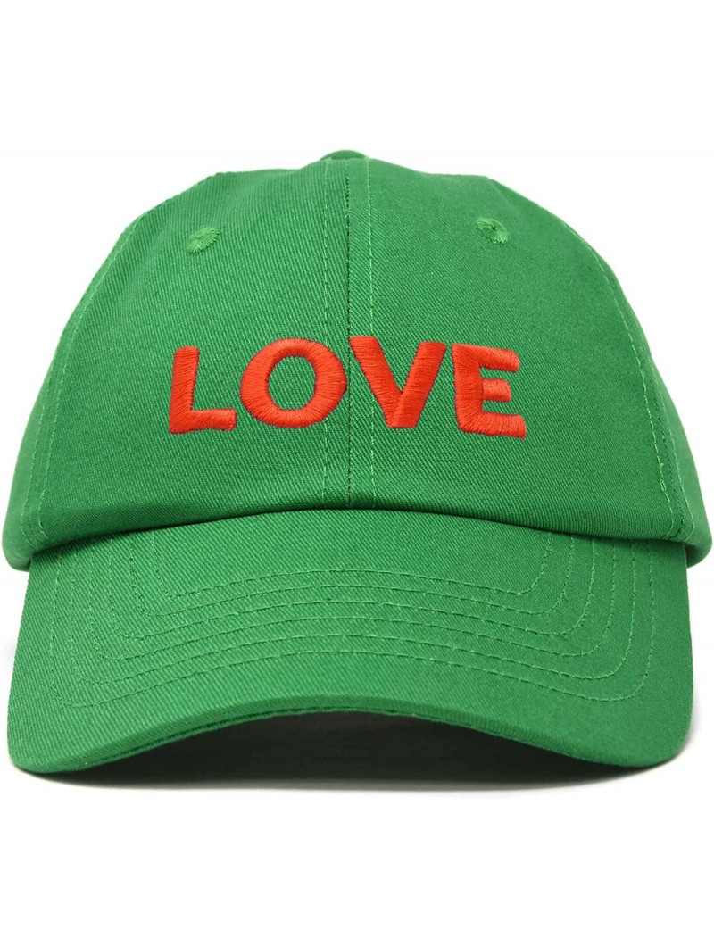 Baseball Caps Custom Embroidered Hats Dad Caps Love Stitched Logo Hat - Kelly Green - CT18M7X4Y9A $14.38