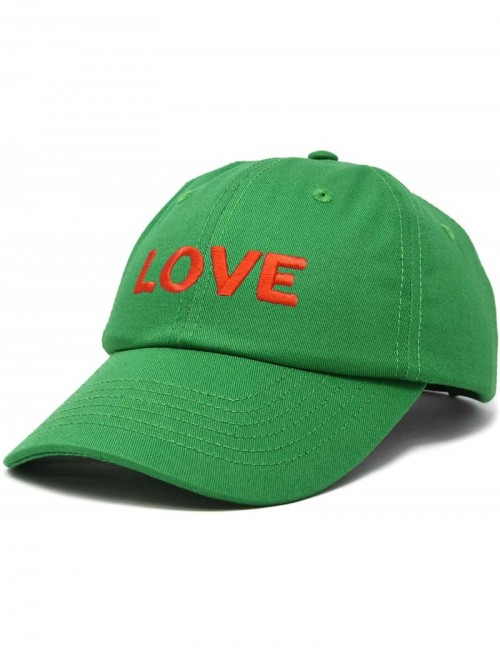 Baseball Caps Custom Embroidered Hats Dad Caps Love Stitched Logo Hat - Kelly Green - CT18M7X4Y9A $14.38