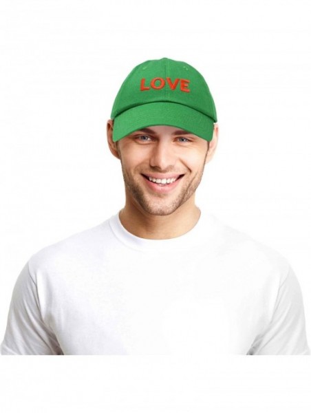 Baseball Caps Custom Embroidered Hats Dad Caps Love Stitched Logo Hat - Kelly Green - CT18M7X4Y9A $14.38