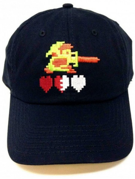 Baseball Caps Youth Nintendo Legend of Zelda Link Pixelated Hearts Curved Bill Slouch Hat Black - CL18AXO9LHK $17.25