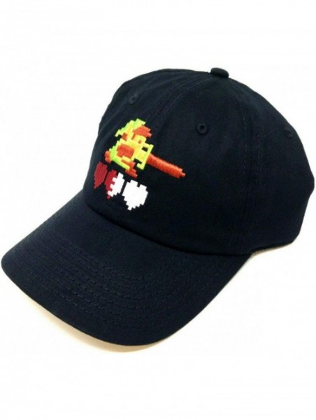 Baseball Caps Youth Nintendo Legend of Zelda Link Pixelated Hearts Curved Bill Slouch Hat Black - CL18AXO9LHK $17.25