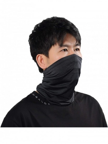 Balaclavas Summer Neck Gaiter Scarf- Cooling Cycling Mask- Breathable Fishing Mask Face Bandana - Black*2 - CS1992QHXOM $19.60