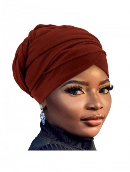 Headbands African Head Wraps Turban For Women Women' Soft Stretch Headband Long Head Wrap Scarf (1Red) - 1Red - CK197HYT73W $...