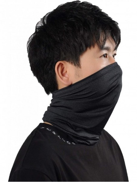 Balaclavas Summer Neck Gaiter Scarf- Cooling Cycling Mask- Breathable Fishing Mask Face Bandana - Black*2 - CS1992QHXOM $19.60