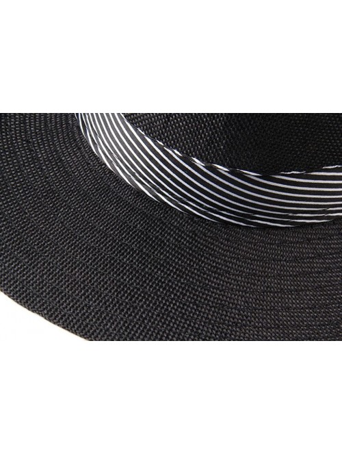 Cowboy Hats Men's Wide Brim Cowboy Fedoras Trilby Sun Hats (Black) - CU11XTIIV1H $14.37