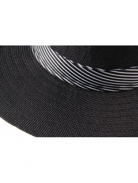 Cowboy Hats Men's Wide Brim Cowboy Fedoras Trilby Sun Hats (Black) - CU11XTIIV1H $14.37