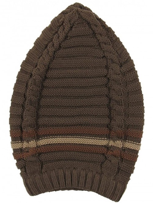 Skullies & Beanies 100% Cotton Classic Rasta Slouchy Ribbed Beanie Hats - Brown/Khaki - CP12E1QD6YH $19.67