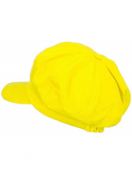 Newsboy Caps Wario Waluigi Embroidered Cotton Newsboy Cap - Yellow - CJ127A79WVT $28.51