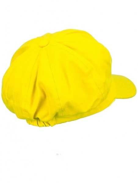 Newsboy Caps Wario Waluigi Embroidered Cotton Newsboy Cap - Yellow - CJ127A79WVT $28.51