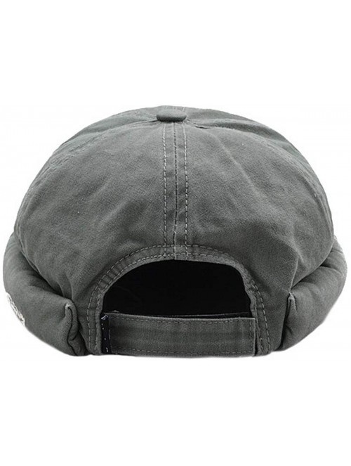 Skullies & Beanies Mens Brimless Adjustable Docker Hat Beanie Retro Cotton No Bill Visor Cap - Green - CB1939LDN6H $13.57