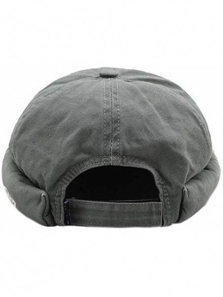 Skullies & Beanies Mens Brimless Adjustable Docker Hat Beanie Retro Cotton No Bill Visor Cap - Green - CB1939LDN6H $13.57