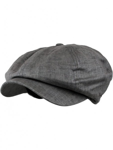 Newsboy Caps Men's Linen 8 Panel Applejack Gatsby newsboy IVY Hat - Grey - C911ZR8XLSZ $12.40