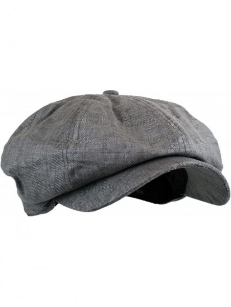 Newsboy Caps Men's Linen 8 Panel Applejack Gatsby newsboy IVY Hat - Grey - C911ZR8XLSZ $12.40